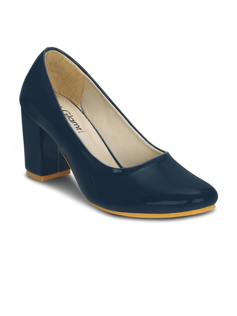 

Get Glamr Women Navy Blue Solid Pumps