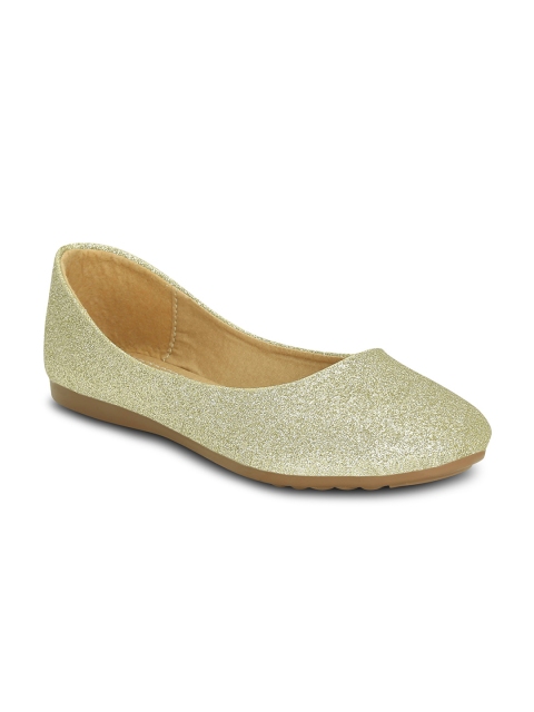 

Get Glamr Women Gold-Toned Solid Synthetic Ballerinas