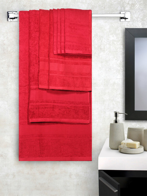 

Lushomes Unisex Red Bath Towels Set