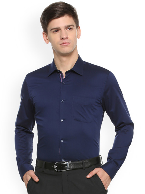 

Peter England Elite Men Navy Blue Slim Fit Solid Formal Shirt