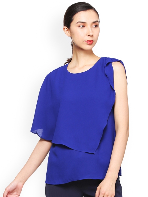 

Van Heusen Woman Blue Solid Layered Top