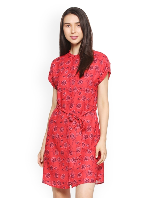 

Allen Solly Woman Women Red Printed Shirt Dress