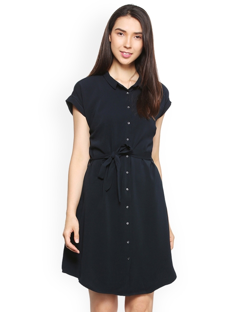 

Allen Solly Woman Women Black Solid Shirt Dress