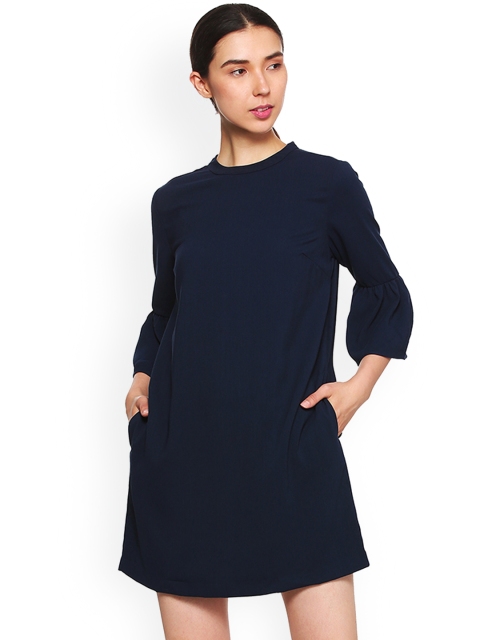

Van Heusen Woman Navy Blue Solid A-Line Dress