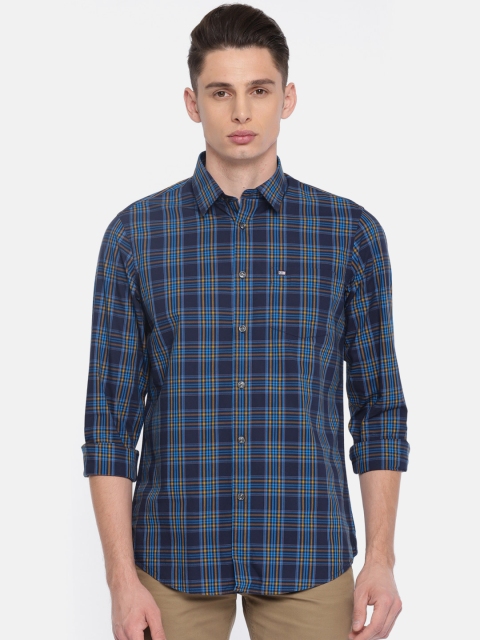 

Arrow Sport Men Navy Blue Slim Fit Checked Casual Shirt