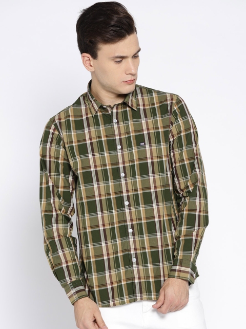 

Arrow Sport Men Olive Green & Coffee Brown Slim Fit Checked Casual Shirt