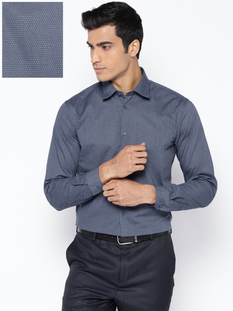 

Arrow New York Men Charcoal Grey & Blue Regular Fit Printed Formal Shirt