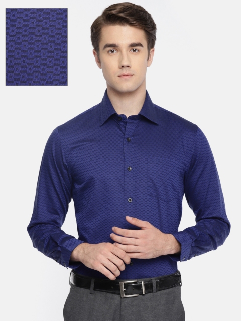

Arrow Men Blue Slim Fit Self Design Formal Shirt