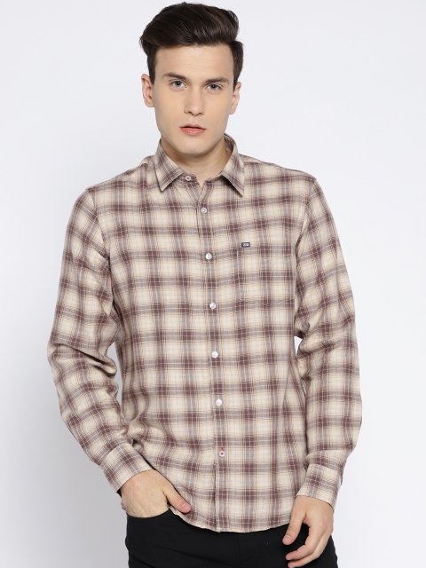 

Arrow Sport Men Beige Slim Fit Checked Casual Shirt