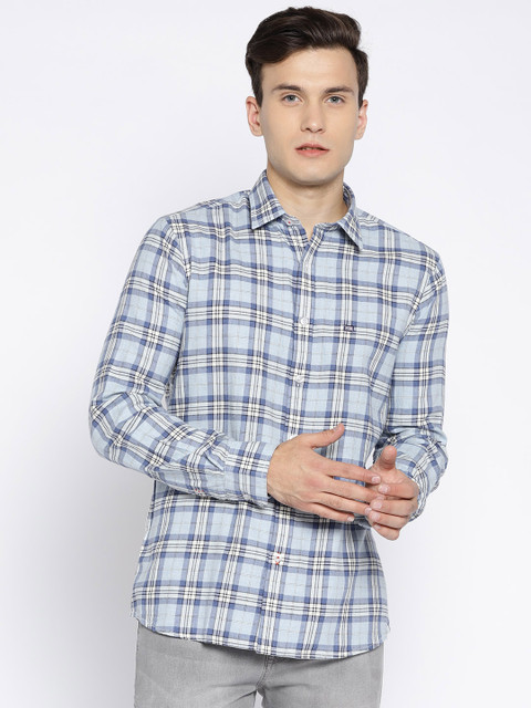 

Arrow Sport Men Blue & White Slim Fit Checked Casual Shirt