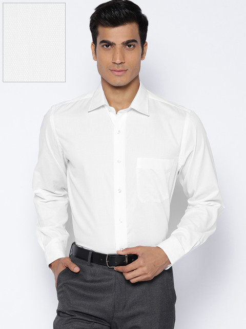 

Arrow Men White Regular Fit Self Design Formal Shirt