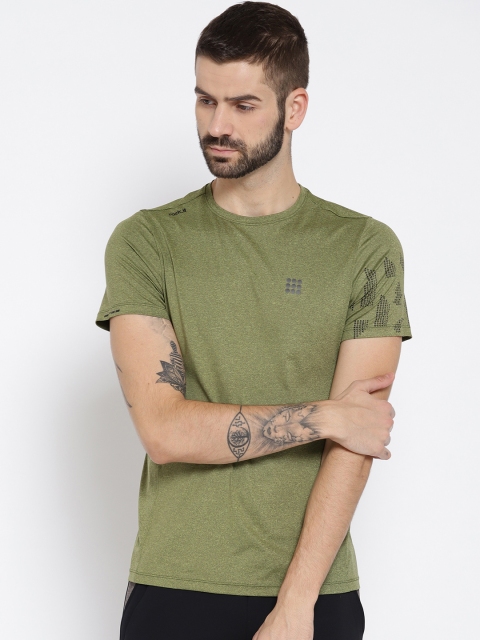 

rock.it Men Green Solid Round Neck Training T-shirt