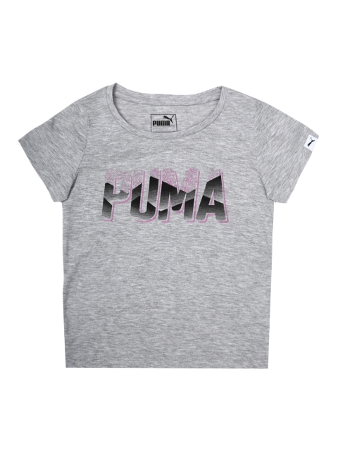 

Puma Girls Grey Printed Round Neck T-shirt