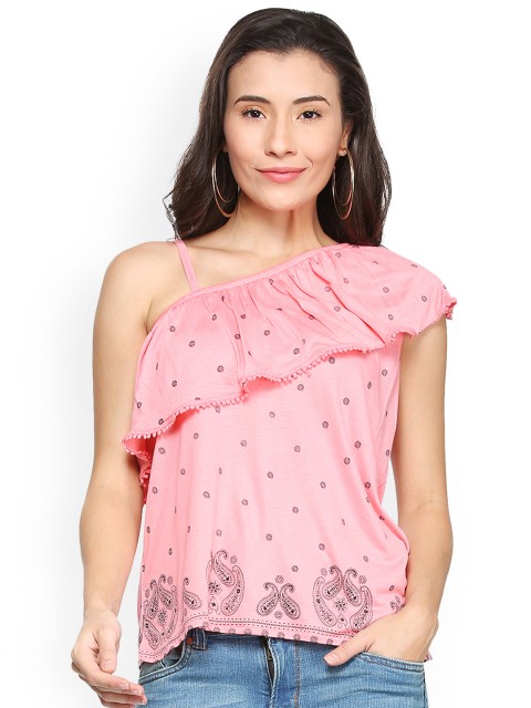 

People Women Pink Printed Top