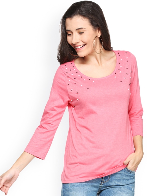 

People Women Pink Embellished Top