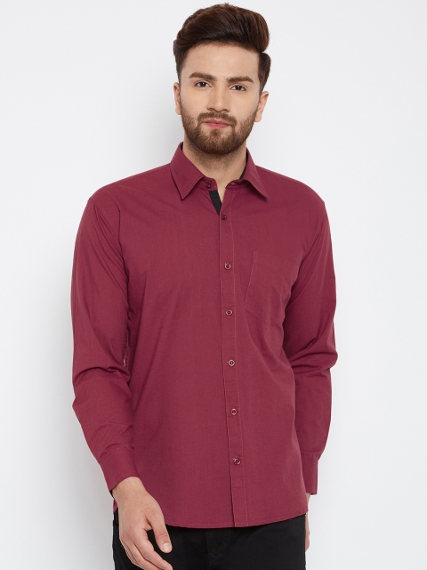 

Cladien Men Maroon Classic Regular Fit Solid Casual Shirt