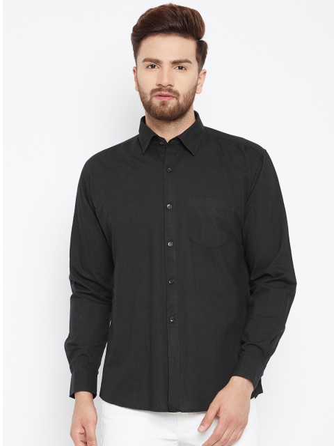

Cladien Men Black Classic Regular Fit Solid Casual Shirt
