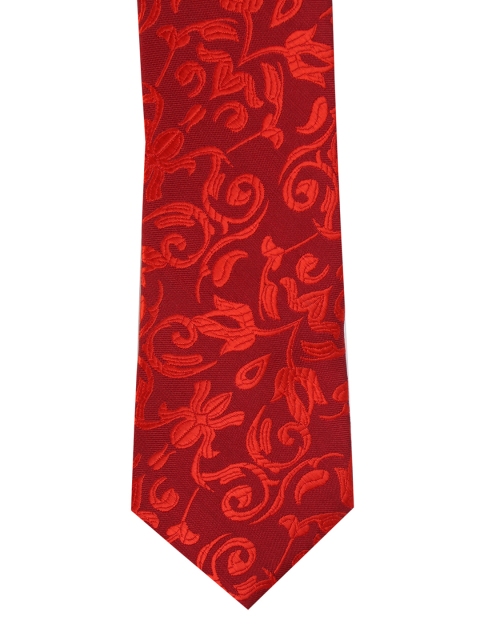 

V Dot Red Woven Design Broad Tie