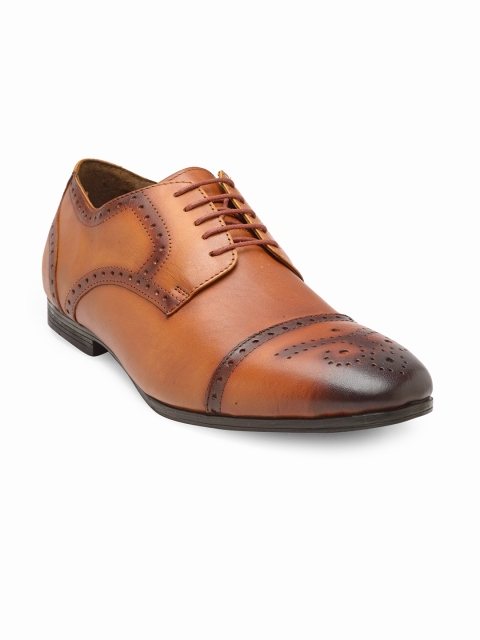 

Teakwood Leathers Men Tan Brown Genuine Leather Formal Brogue Shoes