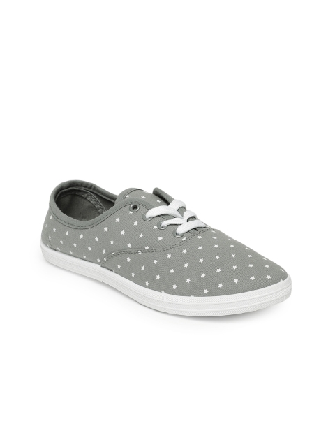 

People Women Grey Printed Sneakers