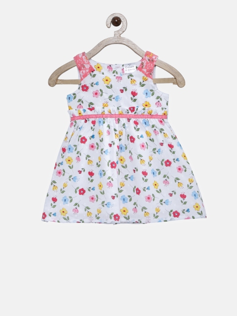 

Doodle Girls White & Pink Printed Fit and Flare Dress