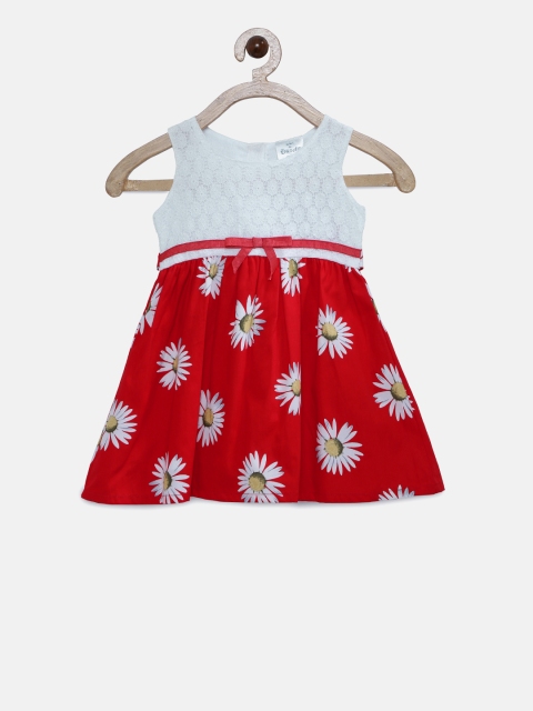 

Doodle Girls Red Printed Fit & Flare Dress