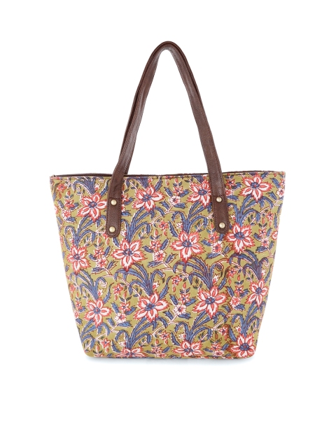 

Vivinkaa Green Printed Tote Bag