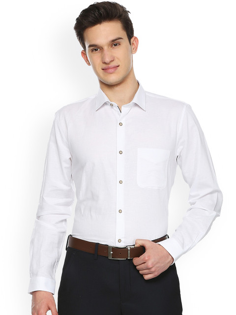 

Peter England Men White Regular Fit Solid Formal Shirt