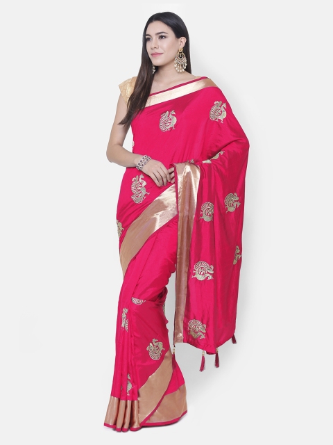 

Chhabra 555 Magenta Art Silk Printed Banarasi Saree