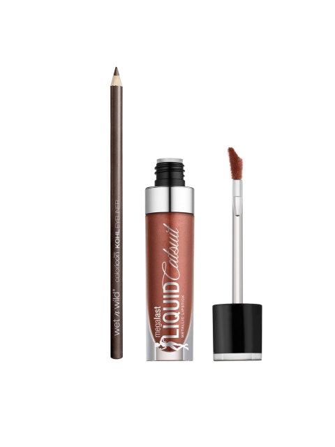 

Wet n Wild Set Of Metallic Lipstick and Icon Kohl Liner Pencil, Copper
