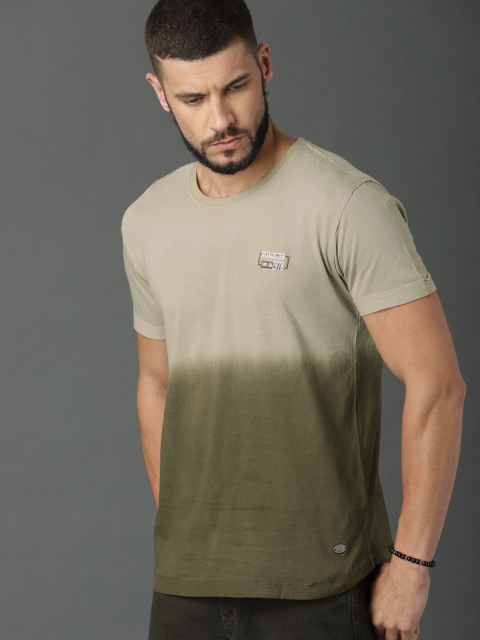 

Roadster Men Green Dyed Round Neck T-shirt