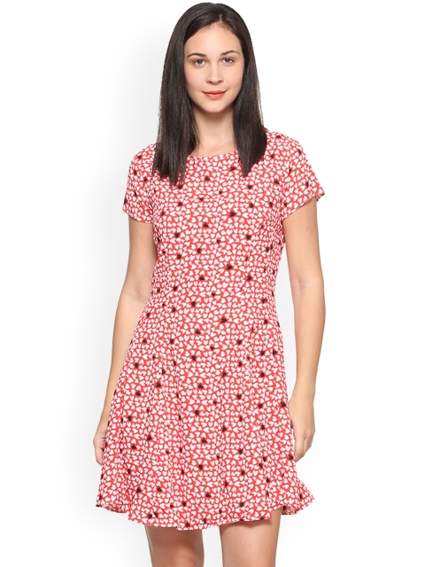 

Allen Solly Woman Women Red Printed A-Line Dress