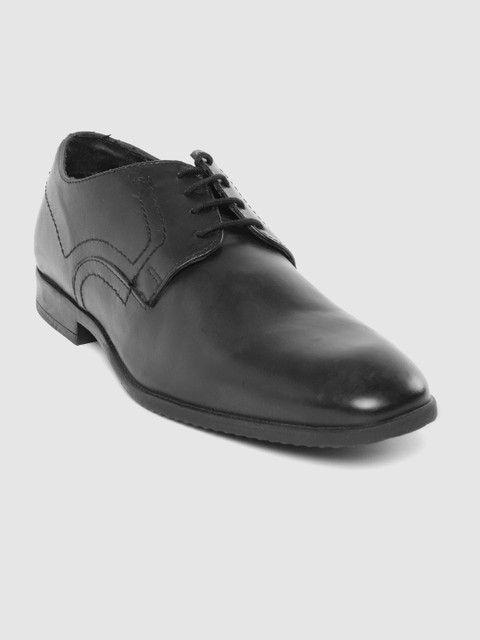 

CORE ESPANA Men Black Solid Leather Derbys