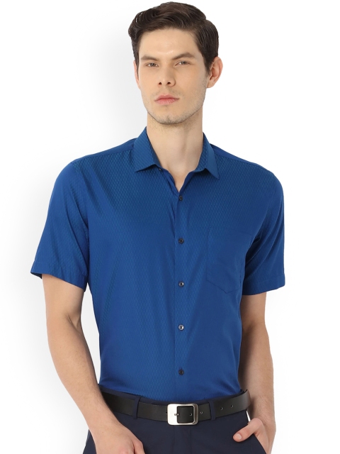 

Van Heusen Men Blue Regular Fit Self Design Formal Shirt