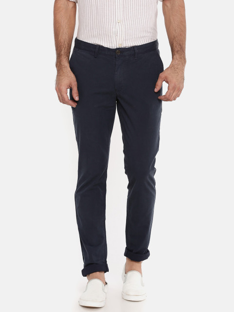 

Indian Terrain Men Navy Kruger Skinny Fit Solid Chinos, Navy blue