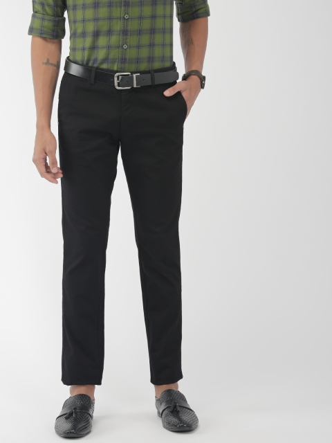 

Indian Terrain Men Black Regular Fit Solid Regular Trousers