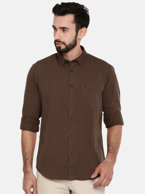 

Indian Terrain Men Brown Slim Fit Solid Casual Shirt