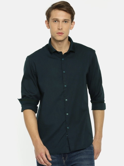 

Indian Terrain Men Navy Slim Fit Solid Casual Shirt, Navy blue