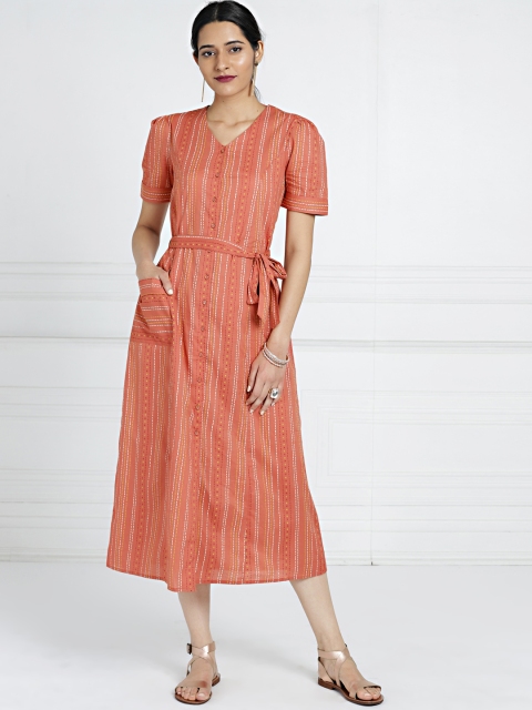 

all about you from Women Pink & White Striped A-Line Dress