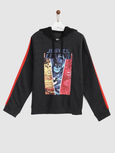 

YK Justice League Boys Black Printed Hooded Sweatshirt