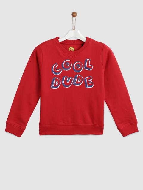 

YK Boys Red Printed Pullover Sweatshirt