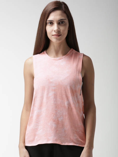 

FOREVER 21 Women Peach-Coloured Dyed Styled Back Top