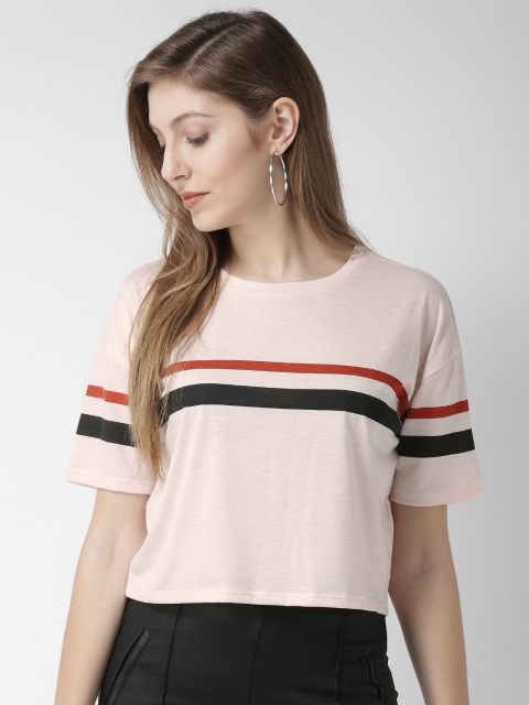 

FOREVER 21 Women Pink Striped Top