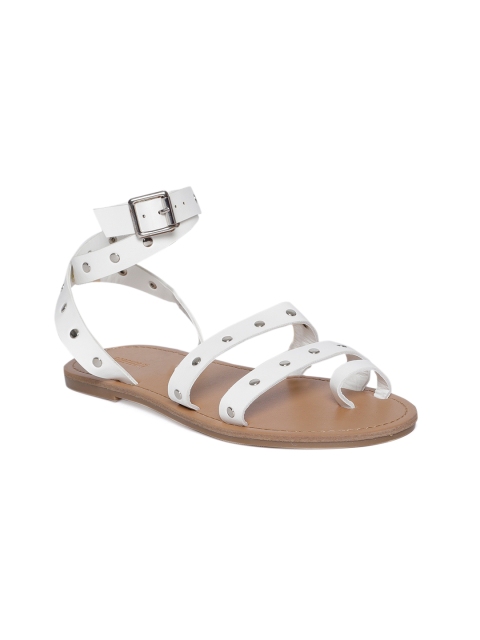 

FOREVER 21 Women White Embellished Gladiators