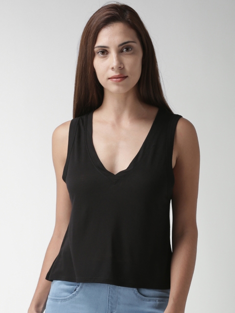 

FOREVER 21 Women Black Solid Top