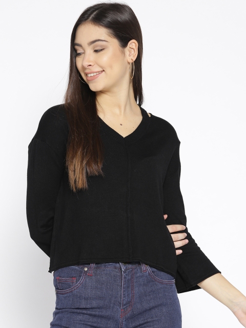 

Mast & Harbour Women Black Solid Sweater