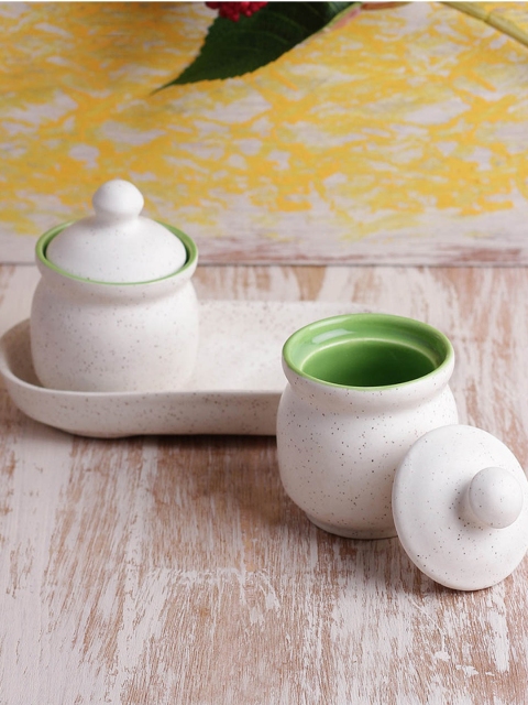 

VarEesha Set Of 2 Off-White Pickle Jars