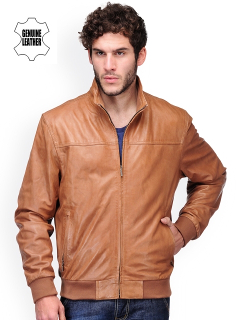 

Teakwood Leathers Men Tan Brown Leather Jacket