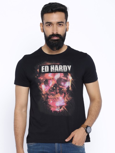 

Ed Hardy Men Black Printed T-shirt