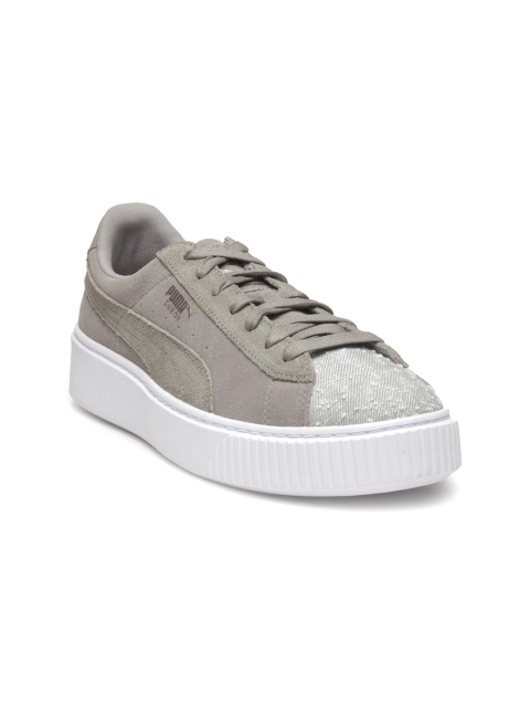 

Puma Women Grey Suede Sneakers